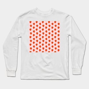 Strawberry pattern in pink background Long Sleeve T-Shirt